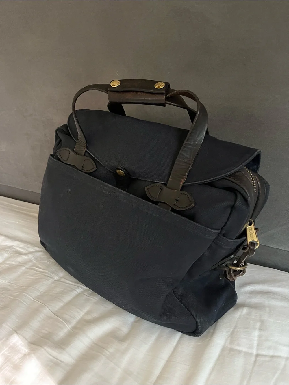 Filson 70257 Rugged Twill Briefcase Computer Bag In Navy